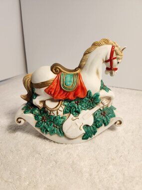 VINTAGE CERAMIC ROCKING HORSE MUSICAL